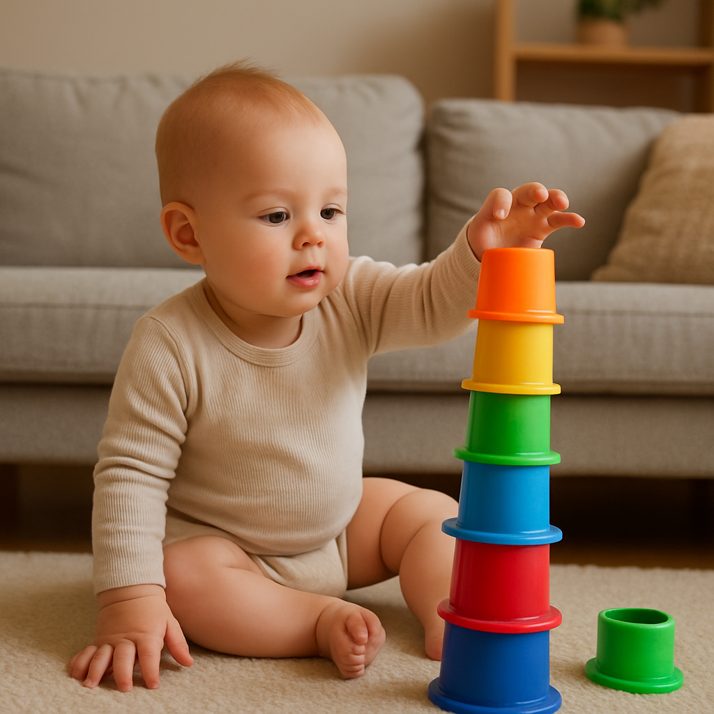 Building Blocks Activity for 1-2 Year Old Baby | कप से टॉवर बनाना खेल India में बच्चों के लिए